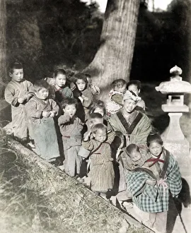 c. 1880s Japan - group of children