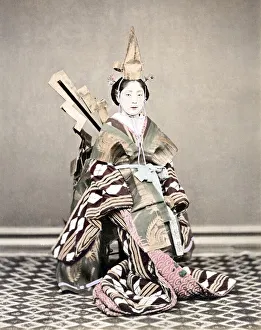 c. 1880s Japan - Japanese actor in ornate robes