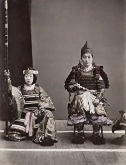 c. 1880s Japan - Japanese actors in costume