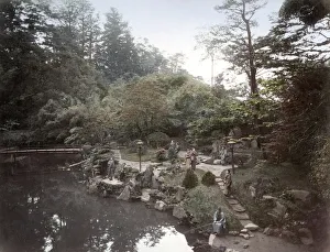 c. 1880s Japan - Oji tea house garden Tokyo