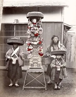 Shinto Prints: c. 1880s Japan - pilgrims portable altar or shrine