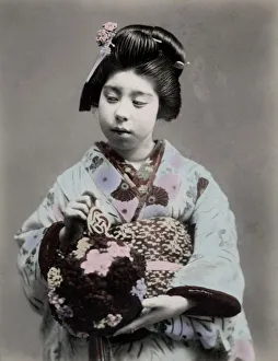 Portrtait Prints: c. 1880s Japan - portrait of a geisha