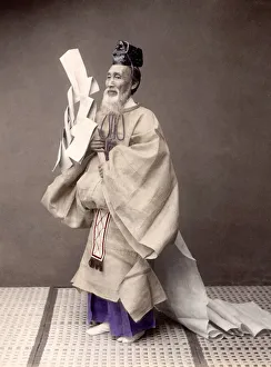 Buddhism Prints: c. 1880s Japan - Shinto priest