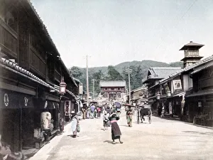 c. 1880s Japan - street scene, daily life