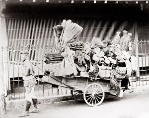 c. 1880s Japan - street vendor pulling his cart