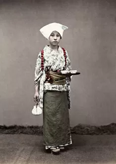 Cups Gallery: c. 1880s Japan - tea house serving girl
