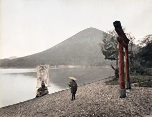 Chuzenji Prints: c. 1880s Japan - torii at Lake Chuzenji