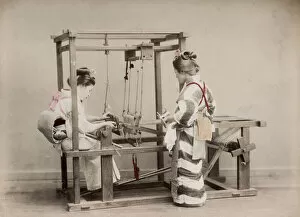 Weaving Gallery: c. 1880s Japan - weaving on a loom