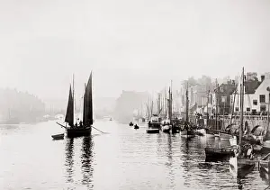 c. 1880s North East England - Whitby: boats in the harbour