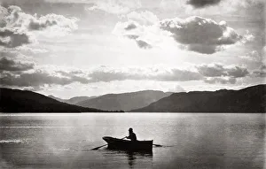 c. 1880s Scotland - boat on Loch Katrine