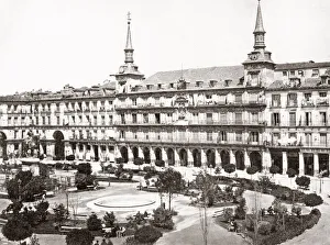 c. 1880s Spain - facade of palace Plaza Mayor