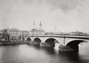 c. 1880s - UK London - view across the River Thames
