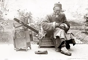 Thread Prints: c. 1890 China - Chinese street vendor - cobbler