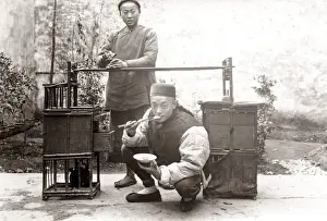 Rice Prints: c. 1890 China - Chinese street vendor - food stall