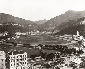 Racecourse Prints: c. 1890 China Hong Kong - the racecourse at Happy Valley