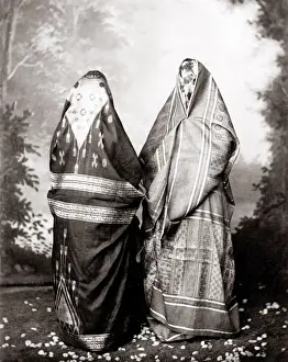 Judaism Prints: c. 1890 - Holy Land Palestine - veiled Muslim women