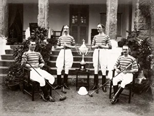 Hisotry Prints: c. 1890 India - British army officers - polo team