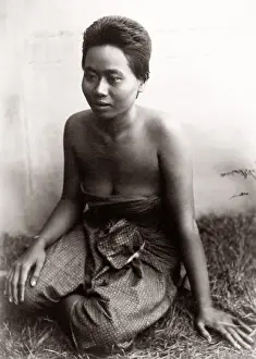 c. 1890 South East Asia portrait - young woman seated