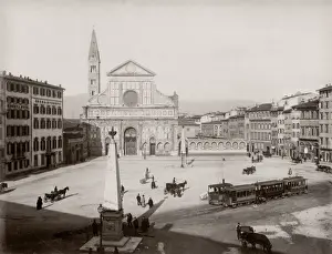 Perdestrian Prints: c. 1890s / 1900 Italy - church of Santa Croce Florence