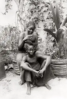 c. 1890s Eat Africa Zanzibar - Coutinho women doing their hair