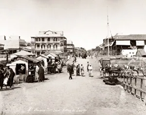 Lesseps Prints: c. 1890s Egypt - Avenue de Lesseps in Port Said