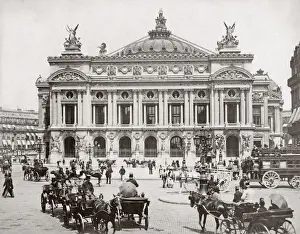 Perdestrian Prints: c. 1890s France Paris - Operas Garnier and horse traffic