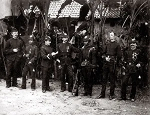 c. 1890s group of police officers, south east Asia, probably Singapore