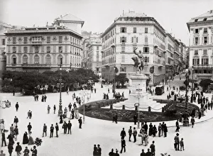 c. 1890s Italy Genoa Genova - Piazza Corvetto