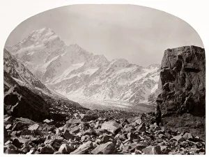 New Zealand Prints: c. 1890s New Zealand - Aoraki / Mount Cook in snow