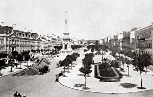 c. 1890s Portugal Lisbon, Avenue of Liberty