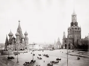 c. 1890s Russia, Moscow, Red Square, Kremlin, St Basil s