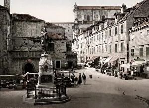 c. 1890s - square in Ragusa, Sicily, Italy