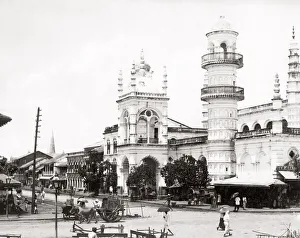 Hyderabad Prints: c. 1890s - street view in India - possibly Hyderabad