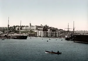 c. 1890s Turkey Istanbul - ships on the Bosphorous