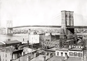 c. 1890s USA - New York - Brooklyn Bridge