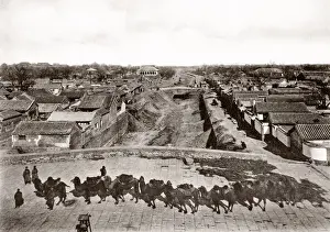 Beijing Prints: c. 1900 China Peking Beijing - view from wall Legation Quarte