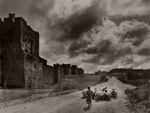 c. 1900 Holy Land Palestine Israel - city walls Jerusalem