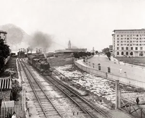 Perdestrian Prints: c. 1930 Hong Kong - railway and train