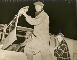 Greta Prints: C W A Scott is seen off by his wife Greta