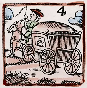 Wood Cut Prints: C17 Coachman / Woodcut / 4
