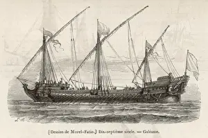 C17th Prints: C17th Ship - Galeasse