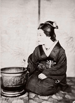 c.1871 Japan - tea house attendant - from The Far East magazine
