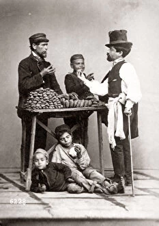 c.1880s Italy - street cake and pastry vendor seller