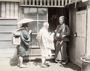 c.1880s Japan - pilgrims begging for alms