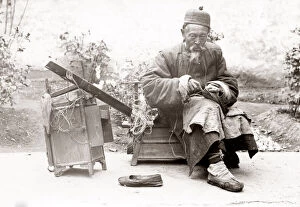 c.1890 China - Chinese street vendor - cobbler
