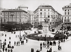 Piazza Gallery: c.1890s Italy Genoa Genova - Piazza Corvetto