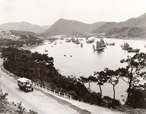 c.1930 - Hong Kong - bus crossing the island to Aberdeen