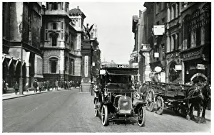 Dragon Prints: Cab in Fleet Street, London 1900s
