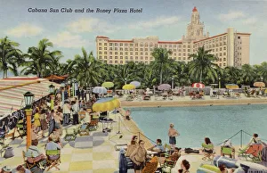 Miami Prints: Cabana Sun Club and the Roney Plaza Hotel, Miami Beach, Florida, USA Date: 1941