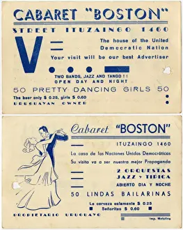 Uruguayan Prints: Cabaret Boston trade card